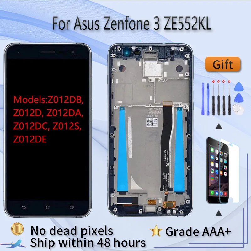 Для Asus Zenfone 3 ZE552KL ЖК-экран в сборе с передним сенсорным стеклом Z012DB Z012D ЖК-дисплей