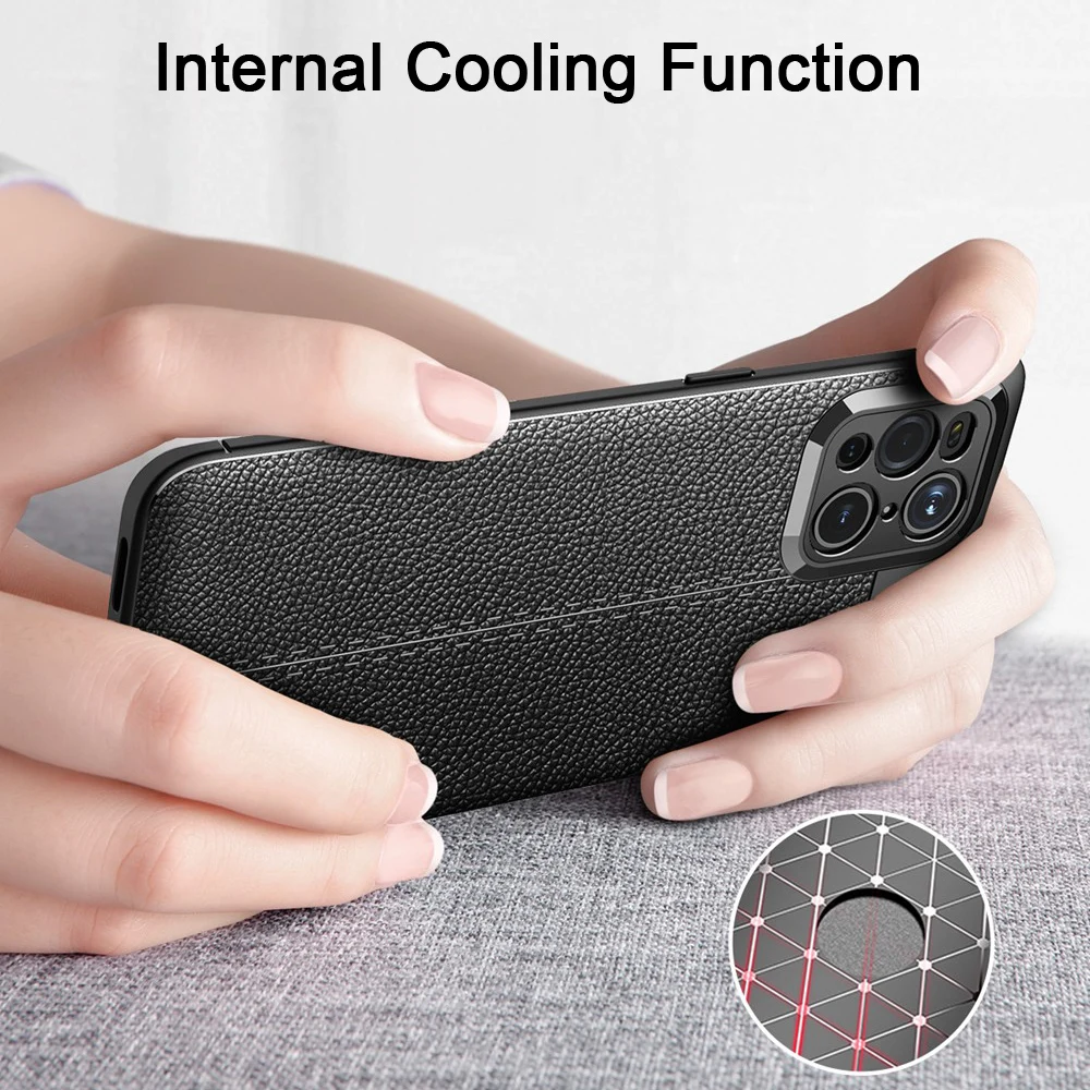 KEYSION Shockproof Case for OPPO Find X3 Pro 5G luxury leather texture soft silicone Phone Back Cover for Find X3 Lite X3 Neo 6