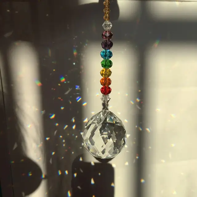 30 Mm -Es Prism Sun Light Catcher, Függő Ablakok Kristályok, Nyári Ajándék, Csakra Alapok Nyolcszögletű Gyöngyök, Hálószoba, Kerti Dekoráció. Rainbow Maker - Image 4
