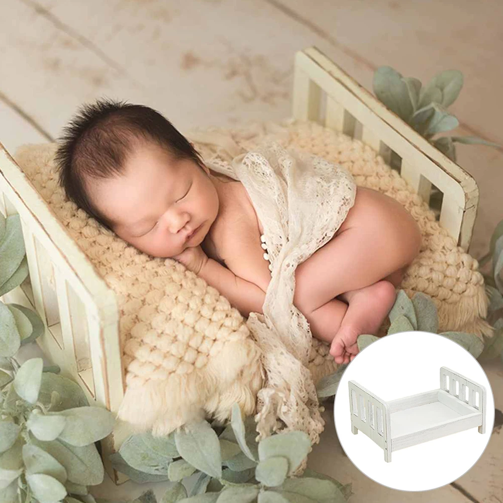 Crib solid Wood Unpainted Baby bb Bed Multifunctional Child Newborn Toddler Stitching Bed Photography Props Studio