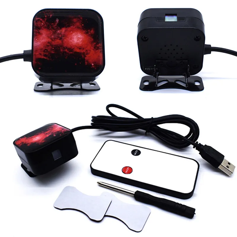 12V USB интерьер автомобиля атмосферу светильник s автомобилей проектор декоративные коробки подлокотника Звезды Луна звездное небо светильник par DJ красного цвета с рисунком звездочки лампа
