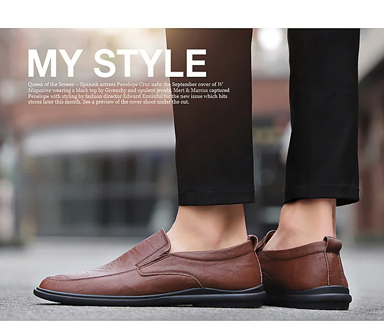 Spring Autumn Men Shoes Breathable Mens Loafers Low Casual Men's Leather Shoes Comfortable Driving Shoes Business Shoe For Male