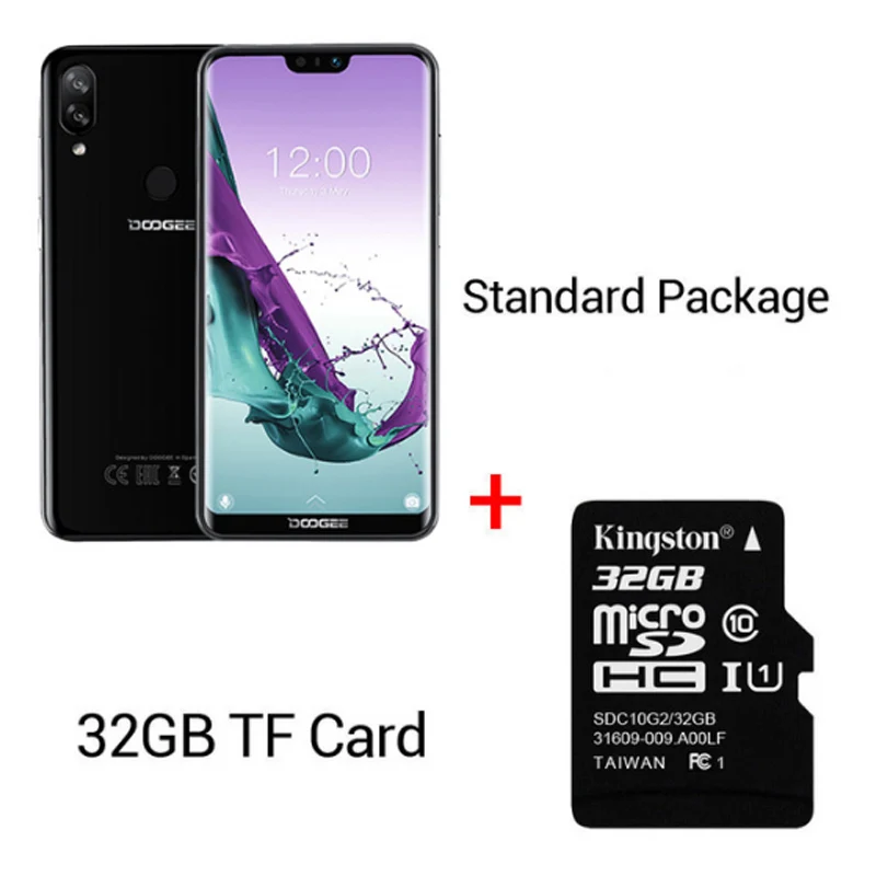Black n 32GB Card DOOGEE N10 мобильный телефон Octa Core, 3 Гб оперативной памяти, Оперативная память 32GB Встроенная память 5,84 дюймов FHD+ 19:9 Дисплей 16.0MP Фронтальная камера 3360 мАч Android 8,1 4glte - Цвет: Black n 32GB Card