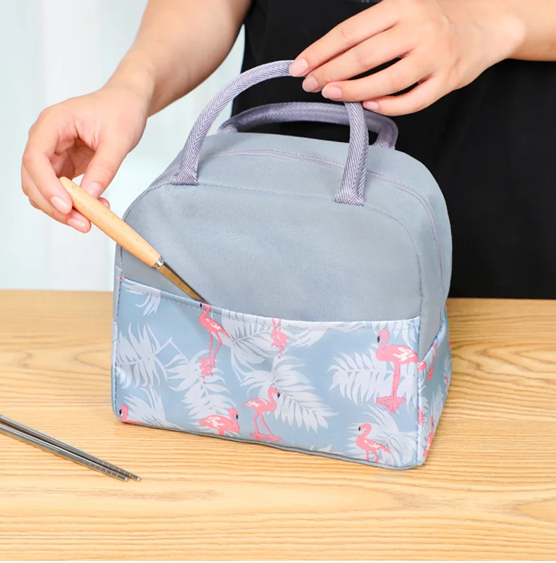 1PCs Fresh Cooler Bags Waterproof Nylon Portable Zipper Thermal Oxford Lunch Bags For Women Convenient Lunch Box Tote Food Bags