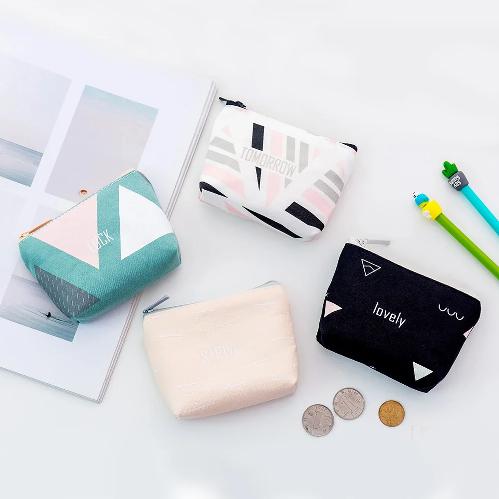 

Women Cute Small Zipper Canvas Coin Purse Girls Money Bag Change Pouch Female Coin Key Holder Fashion Kids Purse Mini Wallets