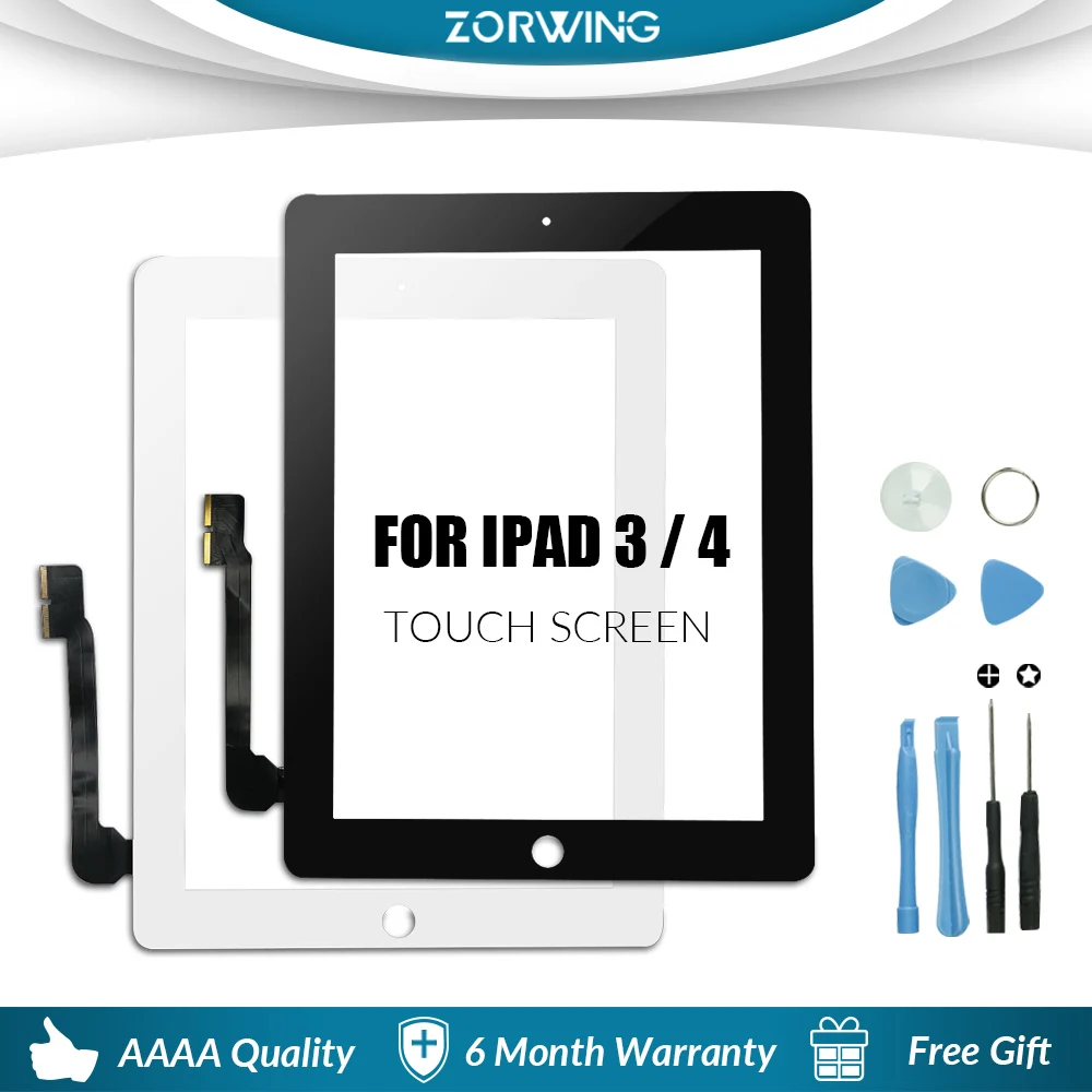 Tela de Toque para Ipad Tela para Ipad Exterior de Vidro Substituição do Painel A1430 A1403 A1458 A1459 A1460 Lcd Sensor Digitalizador 3 4 Ipad3 Ipad4 A1416 - Imagem 2
