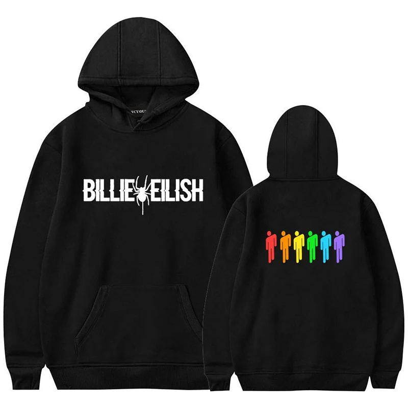 Мужская/Женская Популярная одежда с капюшоном и принтом Billie Eilish, Harajuku, повседневные толстовки Kpop, толстовка
