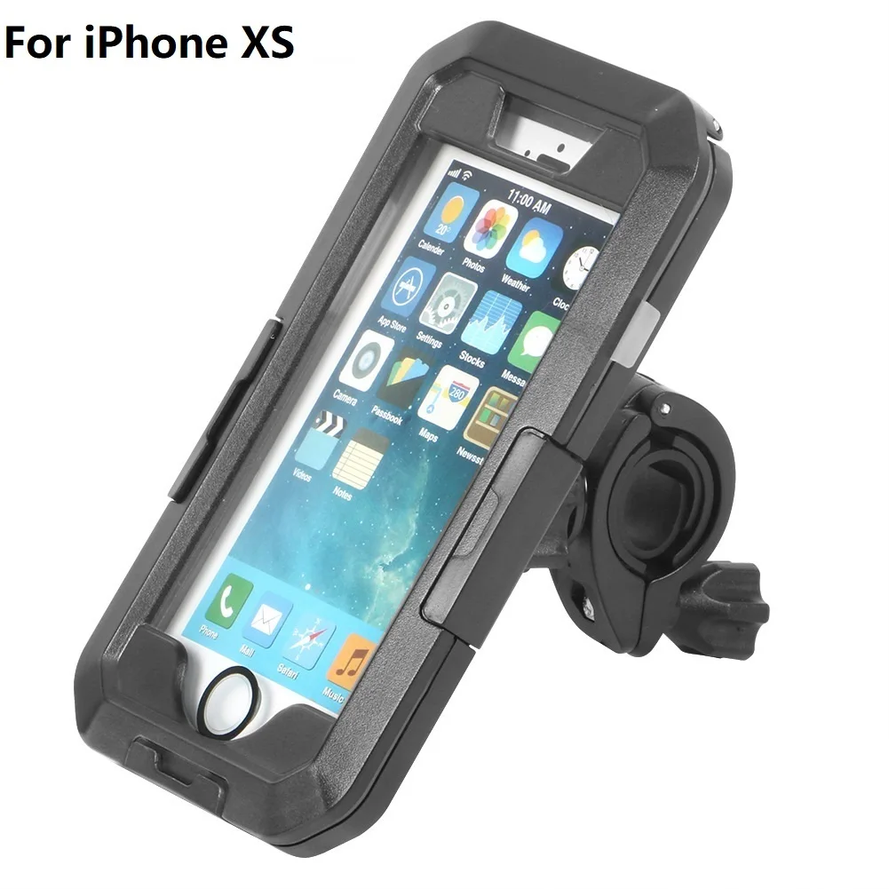 For iPhone XS Водонепроницаемый держатель телефона мотоцикла для iPhone 8 7 6s велосипед gps Держатель противоударный чехол для телефона iPhone 6s Plus поддержка телефона Moto - Цвет: For iPhone XS