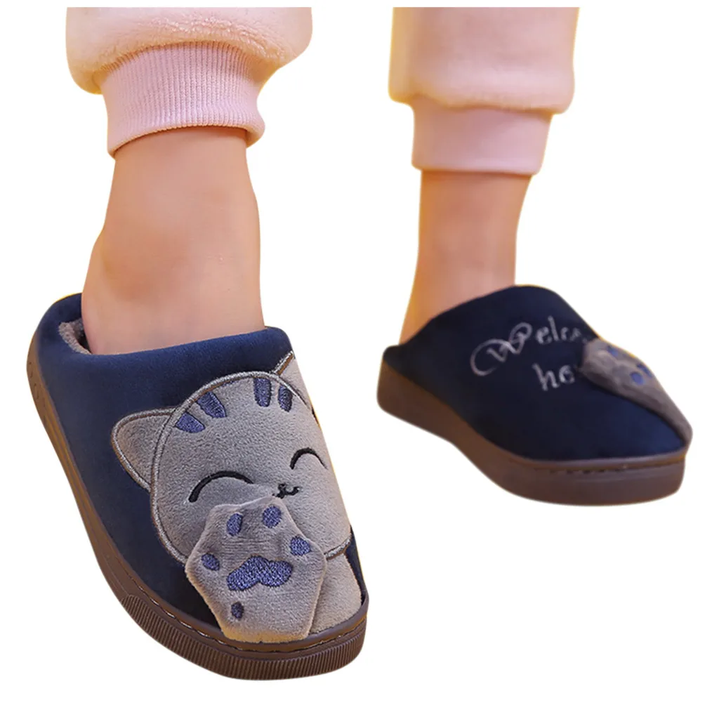 Kids Baby Boys Girls Winter Slippers Cartoon Cat Non-slip Home Indoors Shoes Warm Casual kids shoes pantuflas Sapato Infantil