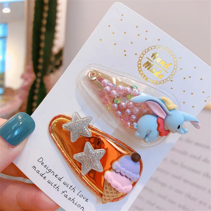 set 20 1 комплект, Детские аксессуары для волос для девочек, цветные заколки для волос, прозрачный головной убор с изображением звезды и сердца - Цвет: set 20