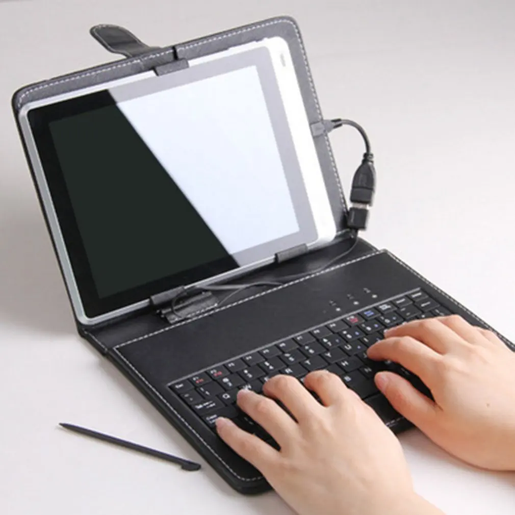

7 Inch Imitation Leather Case Cover USB Keyboard for Android Windows Tablet