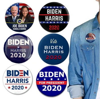 

Joe Biden Kamala Harris For President 2020 '20 Red White Blue Vinyl Sticker President American Flag 2.28 Inch Pinback Button Pin