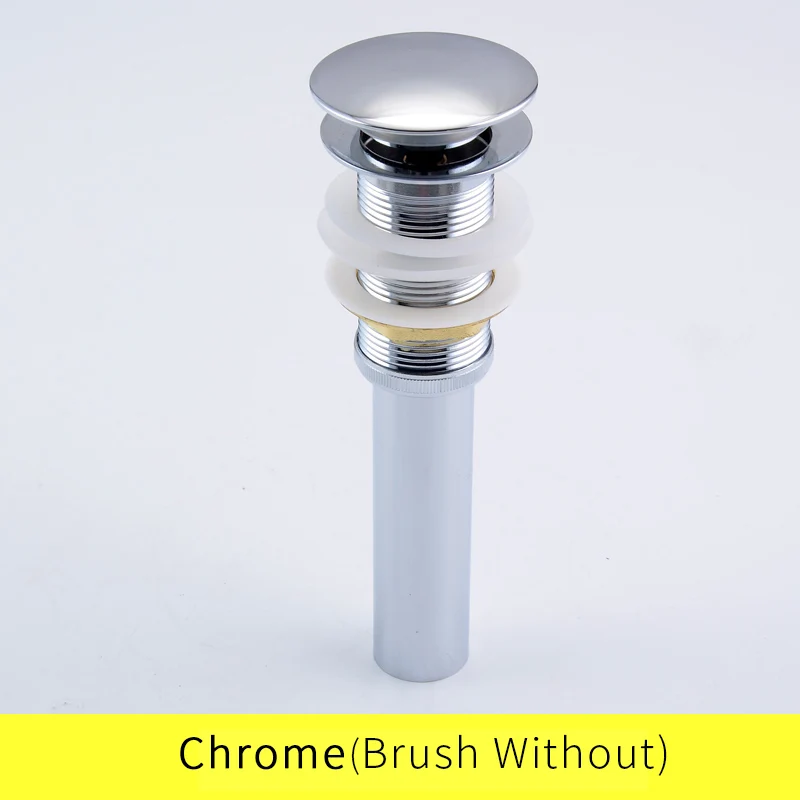 chrome2 Раковина для ванной комнаты всплывающий слив латунь с& без перелива тщеславия раковина для отходов Слив 4 цвета на выбор - Цвет: chrome2