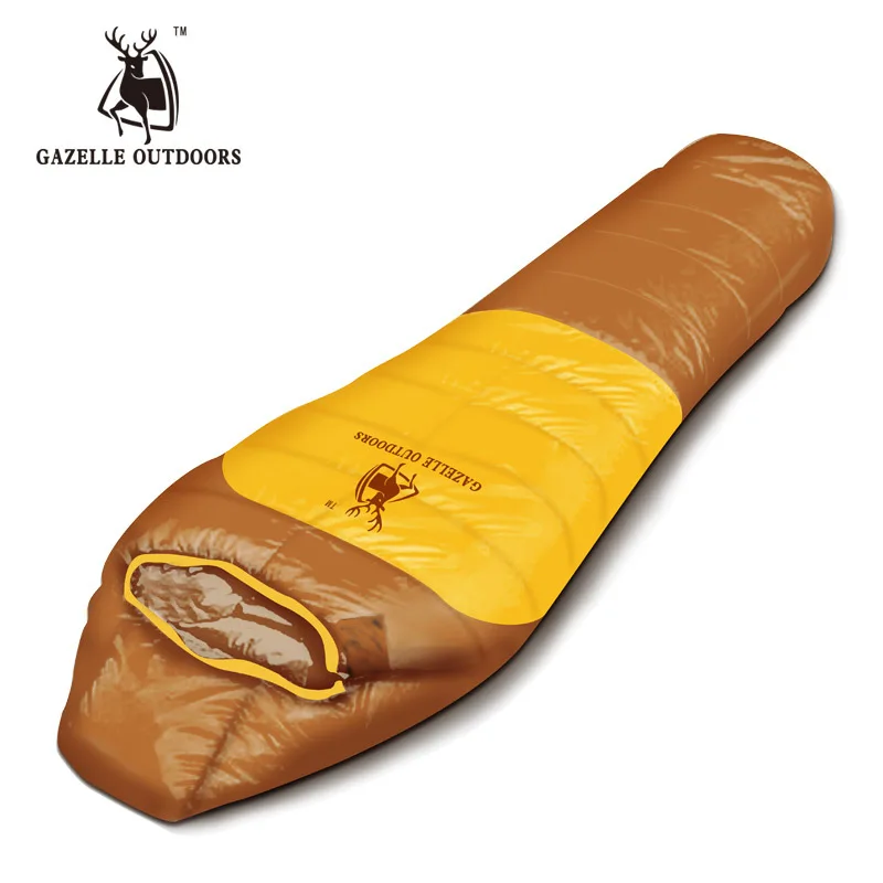 New  Emblem antelope filling 1600g duck down mummy -style sleeping bag outdoor camping can be spliced do