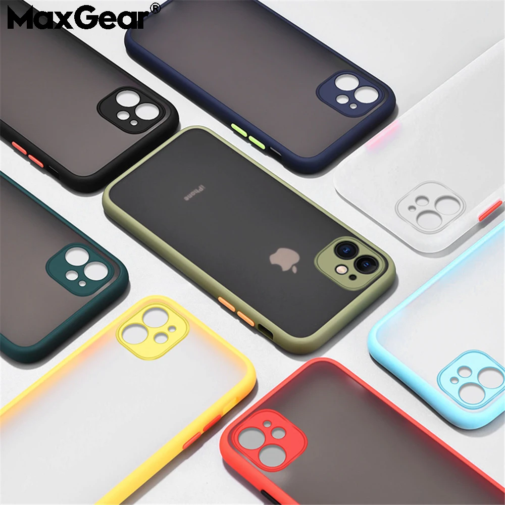 Camera Protection Bumper Phone Cases For iPhone 11 Pro Max XR XS X 8 7 6 6S Plus Matte Translucent Shockproof Back Cover | Мобильные