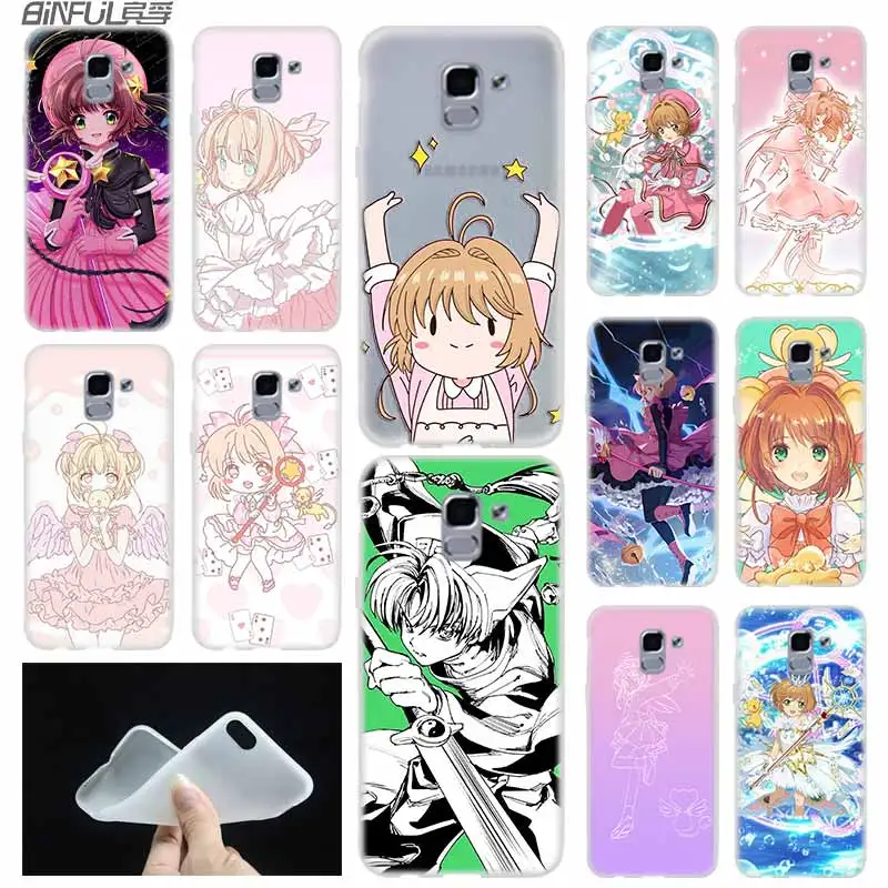 Мягкий чехол из ТПУ для Samsung Galaxy J6 J8 J5 J7 J4 Core Plus 2018 2016 2017 EU Prime Pro Ace Sakura Card Captor