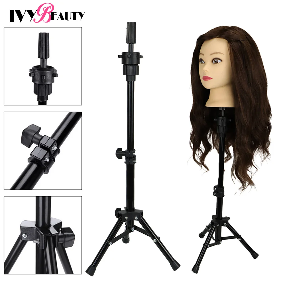 Female Bald Mannequin Head With Stand Cosmetology Practice African Training Manikin Head With Wig Stand Tipod For Mannequin Wigs