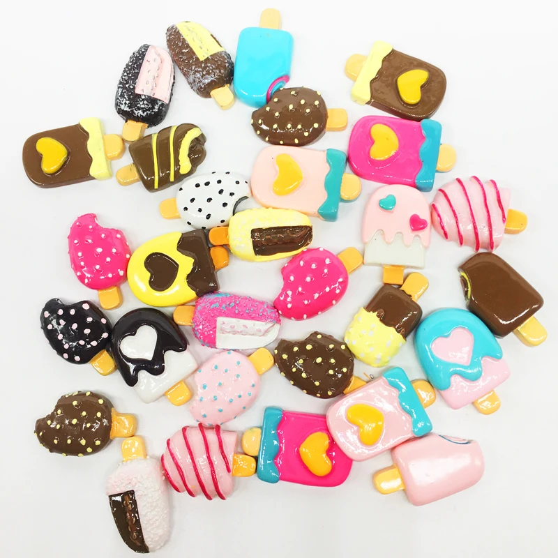 Material: resin Color: assorted colResin Flatback Cabochons Slime Beads Charms for DIY Scrapbooking Crafts Figurines Miniatures