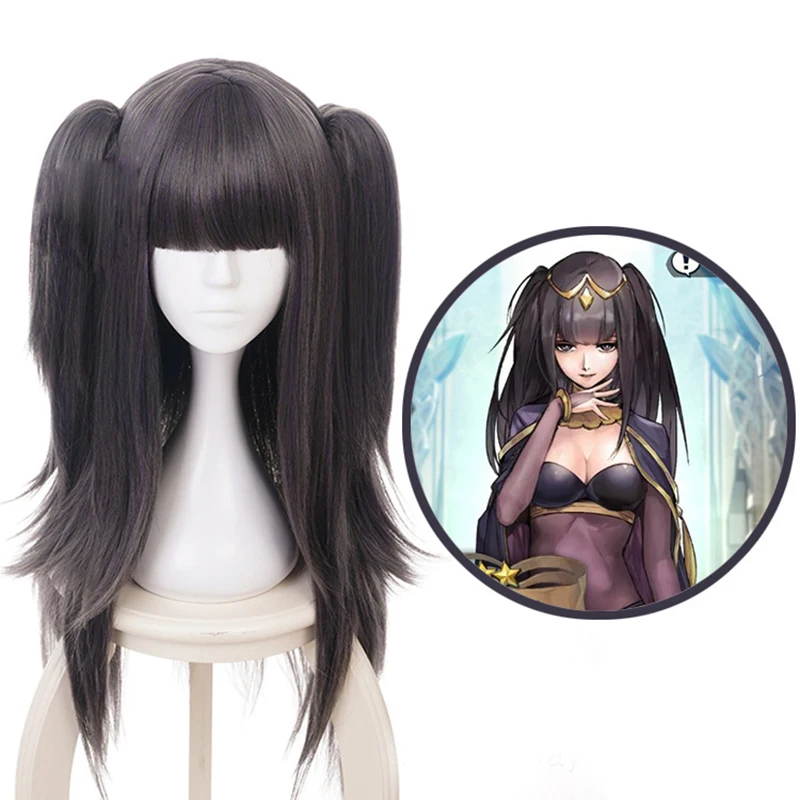 Игра огненная эмблема три дома костюм Tharja Косплей парик Лолита синтетические волосы девушки Хэллоуин вечерние карнавальные реквизит-Аксессуары - Цвет: Tharja
