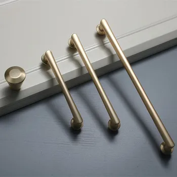 

KK&FING Brushed Black Gold Straight Cupboard Handles Zinc Alloy Knobs Gold Kitchen Door Knob Cabinet Pull Furniture Handle