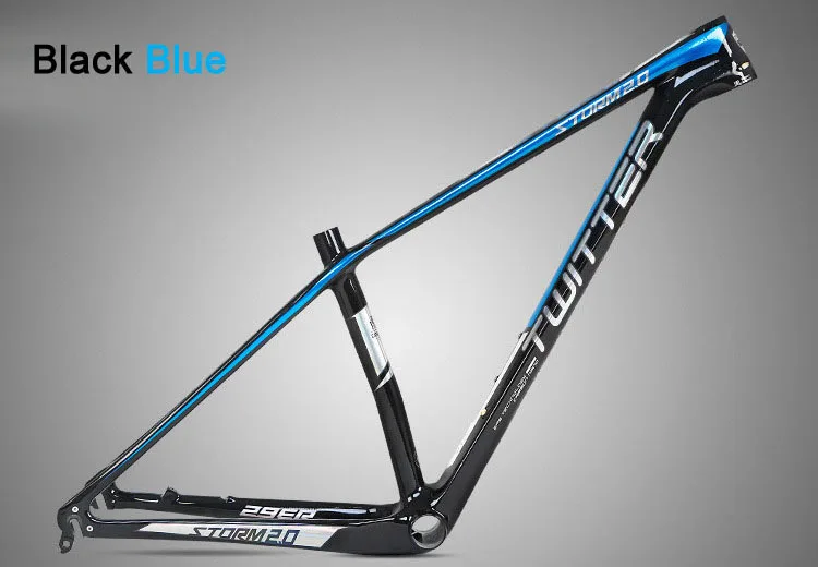 29 Black Blue Твиттер Storm2.0 MTB карбоновая рама 27,5*1" 17" велосипедная 29*1" 17" 1" XC велосипедная Рама 42*52 коническая трубка BB92 EPS БЫСТРОРАЗЪЕМНАЯ - Цвет: 29 Black Blue