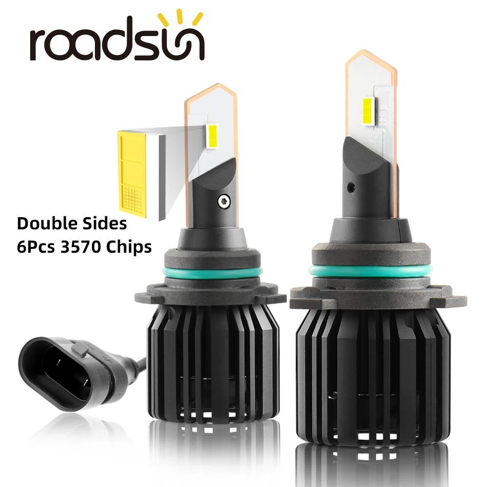 Roadsun 9005 H7 LED H4 автомобильная лампа H8 H9 H11 H1 светильник HB3 H10 9006 HB4 противотуманные