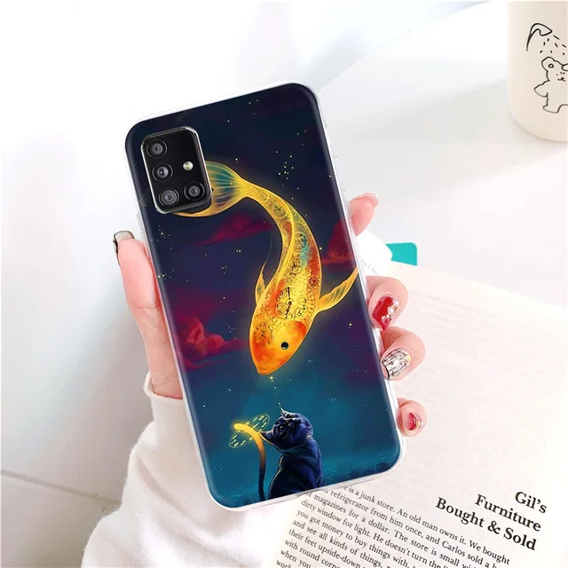 For Samsung A32 Case For Samsung Galaxy A12 A21S A52 A72 A51 A71 Flamingo Soft TPU Silicone 4G 5G A325F A326B Back Cover Fundas V029