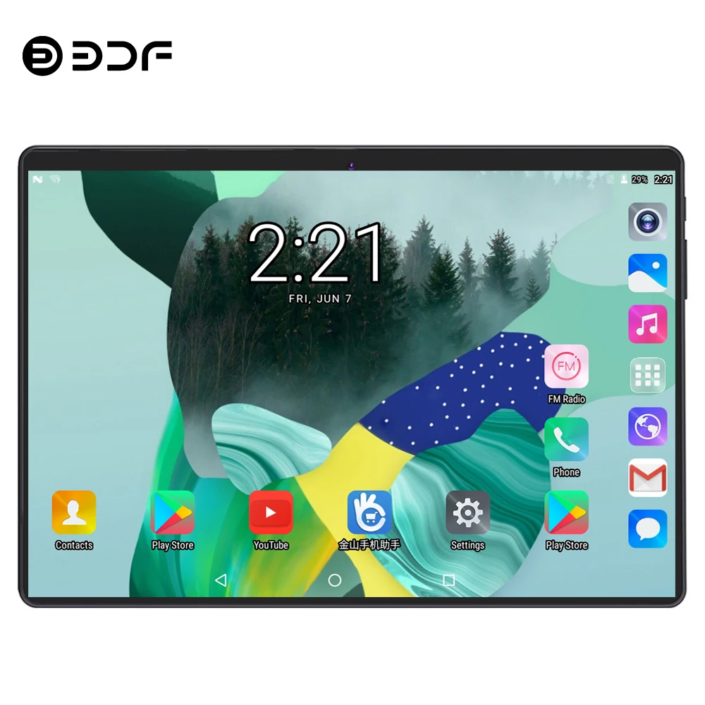 BDF планшет 10 дюймов 4 ГБ/64 ГБ Android 6,0 планшетный ПК Восьмиядерный 4G телефон, планшет на OC Android 1280*800 ips Tab двойная камера ПК планшет 10,1