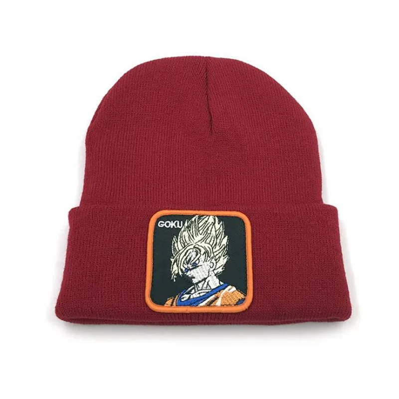 Горячая новинка Япония аниме Dragon Ball Сон Гоку вязаная шапка вышивка Вегета Мода черный держать утепленная шапка осень зима подарок