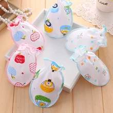 Варежки для новорожденных; подарок для маленьких девочек и мальчиков; 1 пара детских перчаток из мягкого хлопка; Защита от царапин