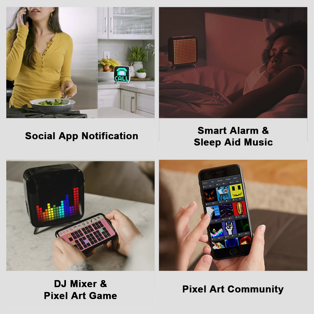 Divoom Tivoo Max Pixel Art Bluetooth беспроводной динамик с 2,1 аудио системой 40 Вт Выход тяжелый бас приложение управление для IOS и Android