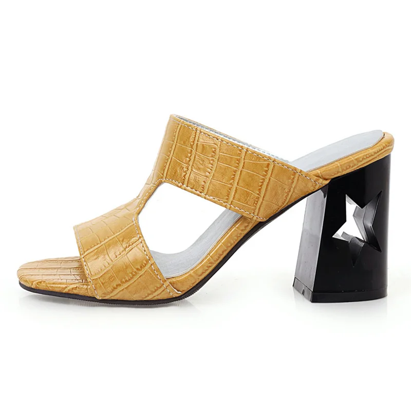 Fashion Slippers Women Outdoor Block High Heels Designer Slides Sandals Snake Skin Women's Summer Shoes Large Size 45 | Обувь