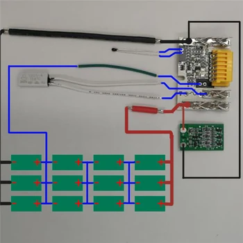 

14.4V Lithium Battery PCB Circuit Board Battery Case Set with LED battery label for Makita Lithium Battery BL1490 Parts