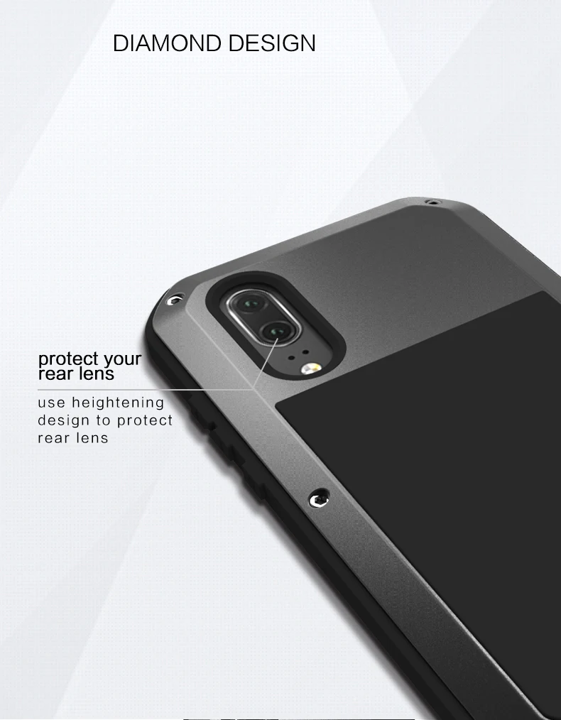 para huawei pro lite companheiro pro nova caso amor mei armadura de metal de alumínio silicone prova dwaterproof água caso