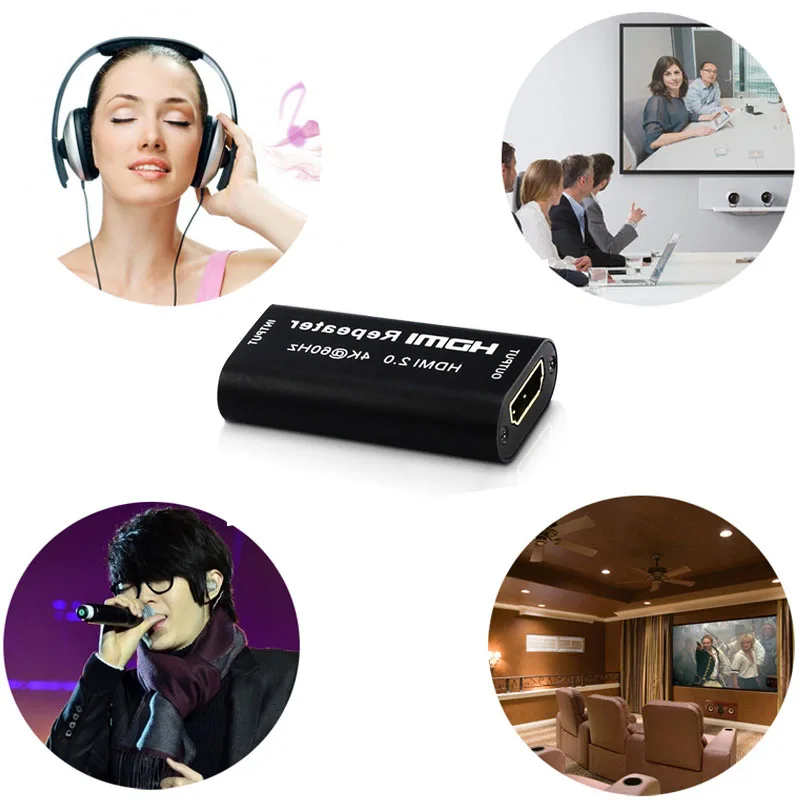 HDMI 2.0 signal amplification extender 40 meters hdmi2.0 repeater amplifier 4K mother to mother 4K60HZ