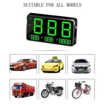 

Motorcycles Universal Digital Car HUD Head Up Display GPS Speedometer with Over Speed Alarm Mileage Record Instrument