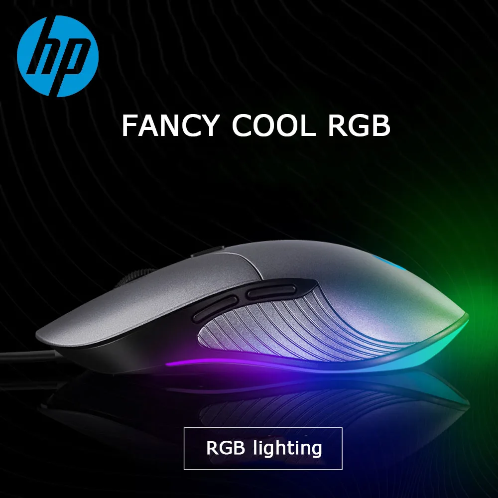 Профессиональная игровая мышь HP 6400 4800 3200 2400 DPI RGB проводной цветной светодиодный