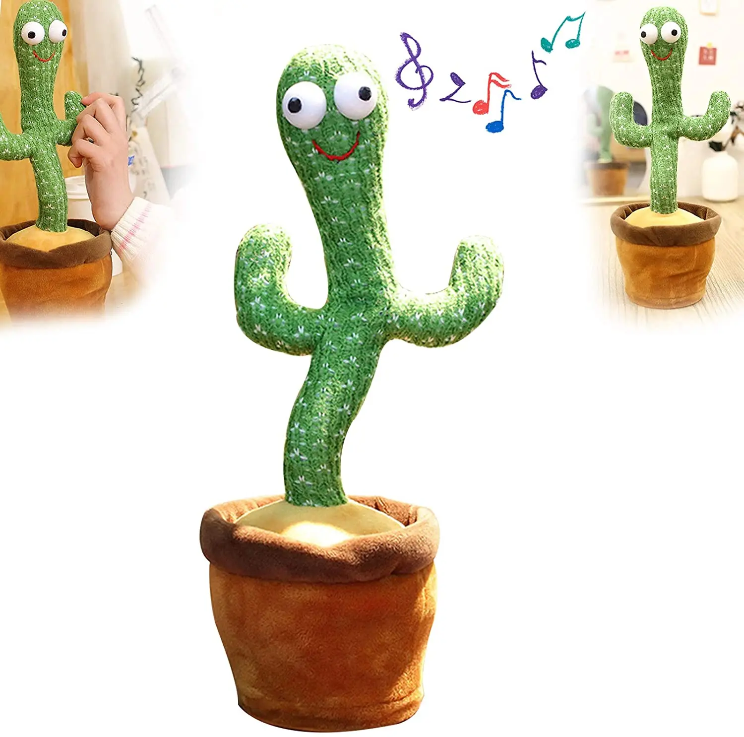 Electronic Cactus Plush Toy Singing and Dancing Shake Cactus Early Childhood Education and  Decoration Toy For children