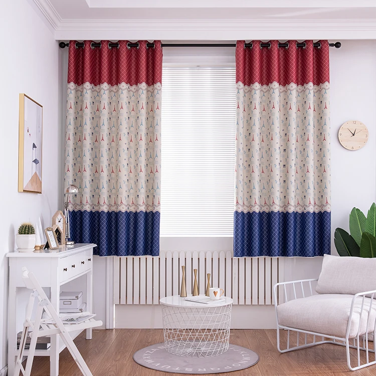 

Blackout Curtains Bedroom Bathroom Window Dark-printed Washable Insulated Cute Pattern Curtains For The Kitchen Household Using