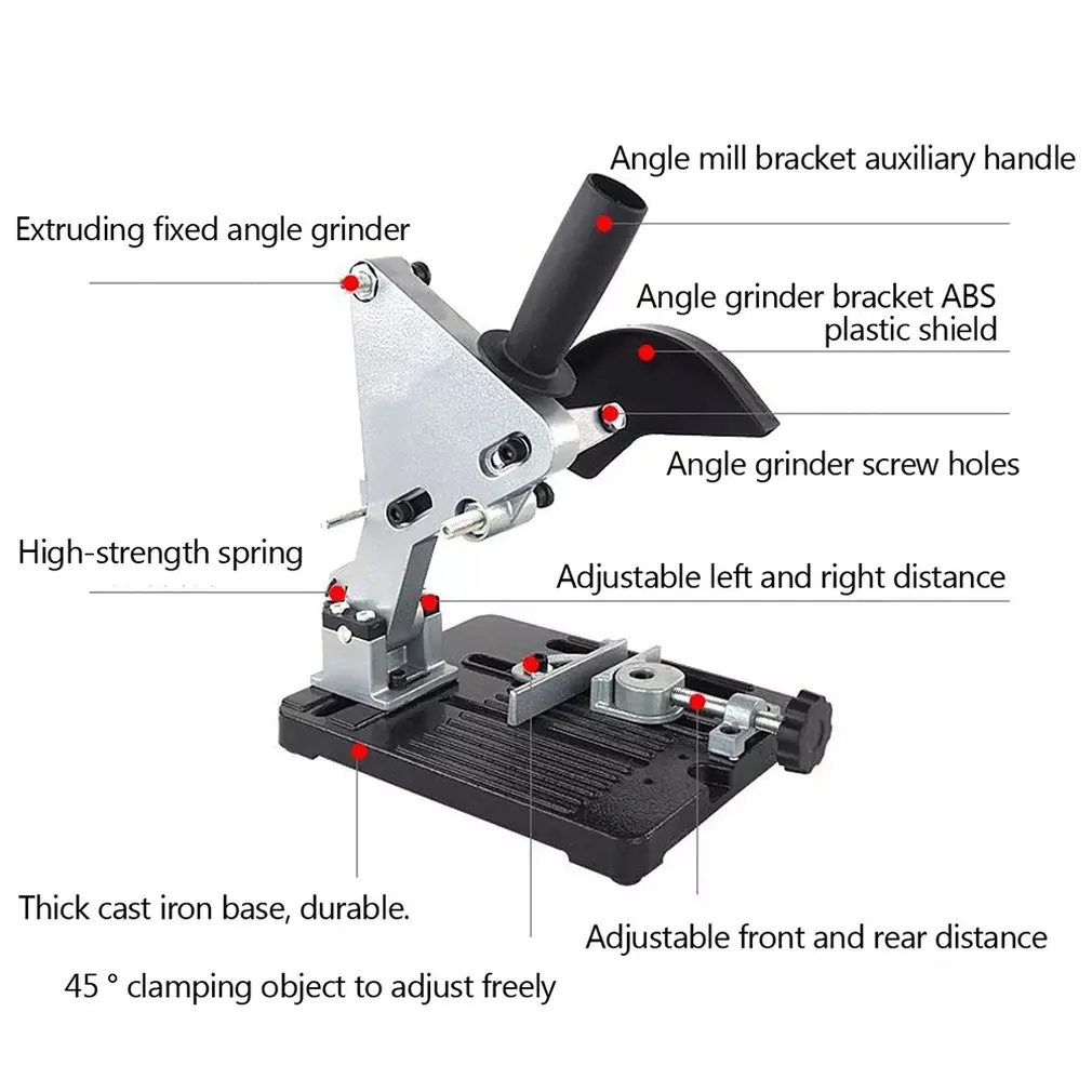 100-125 угловой зажим для измельчителя фиксированный Универсальный кронштейн угловая шлифовальная машина специальный кронштейн режущий станок кронштейн ручная шлифовальная машина