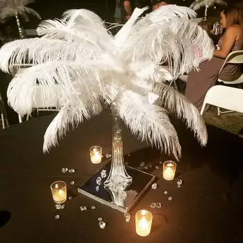 

10pcs/lot White Big Ostrich Feathers Pole Size 10-75 CM for Diy Wedding Party Home Carnival Decoration Craft Plumes Accessory