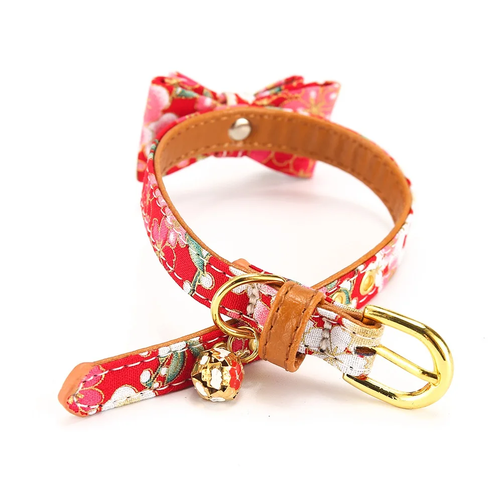 Cat Collar With Bell Dog Collar For Cats Solid Braid Kittens Pet Cat Collars Shiny Adjustable Collars For Cats Pet Lead Supplies (8)