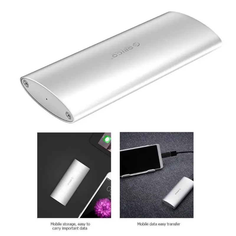 ORICO USB 3,1 type C to M.2 портативный SSD Box адаптер карты 2230 2242 2260 2280 SATA III B Ключ Внешний чехол для твердотельного накопителя