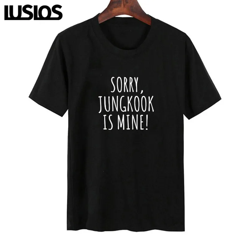 LUSLOS Новое поступление летних футболок с надписью SORRY JUNGKOOK IS MINE! Печатных футболка