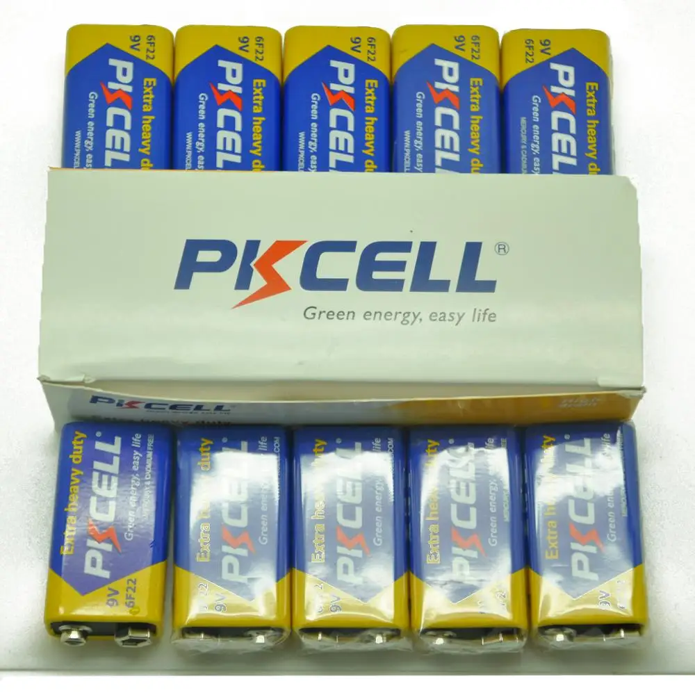 Pkcell-baterias Super Heavy Duty Bateria Seca para Termômetro Infravermelho Pinpointer Detector de Metais 9v 6f22 10 Pcs - Image 6