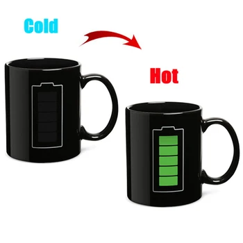 

Battery Magic Coffee Mug Creative Positive Energy Color Changing Cup Ceramics Tea Milk Cups Best Christmas Mug For Friends