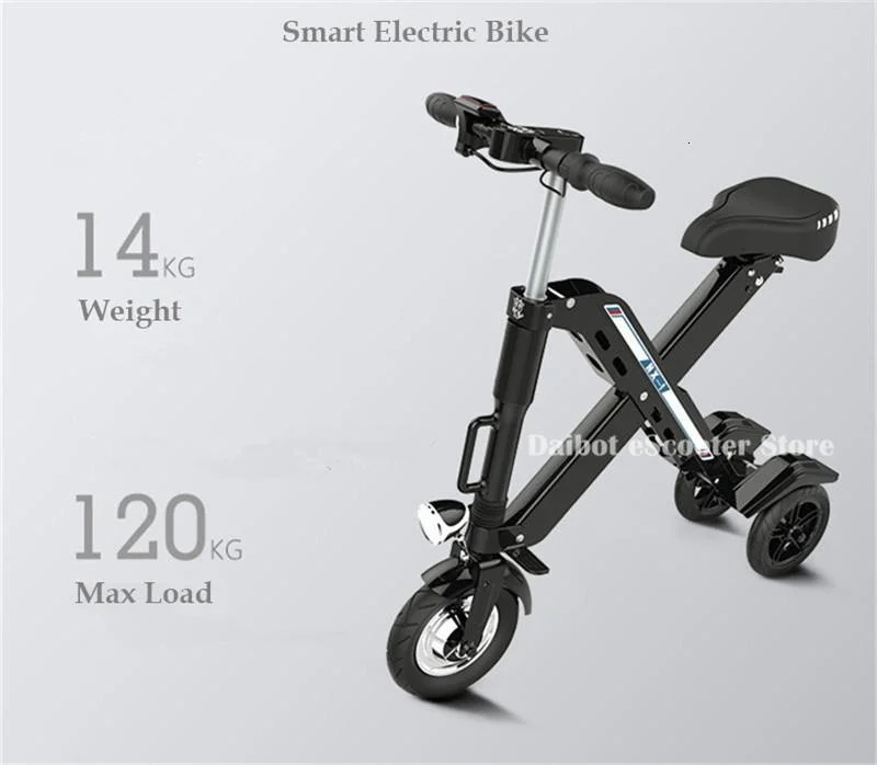Daibot 3 Wheel Electric Scooter Mini Electric Bicycles 10 Inch 350W 36V Quick Foldable Portable Electric Bikes Adults Women (27)