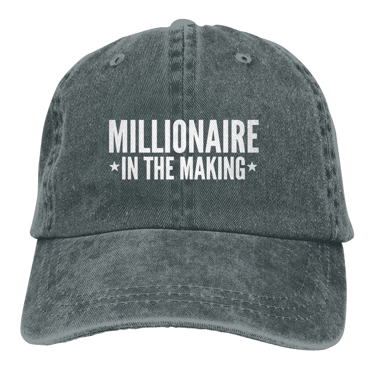 Millionaire в изготовлении Casquette черный унисекс Мужские Женские джинсовые бейсболка с ремешком кепки Регулируемый Гольф папа шляпа