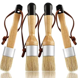 Pinceaux à craie et à cire, brosses à peinture plates et rondes avec poils, pinceaux à usages multiples (4 pièces) 