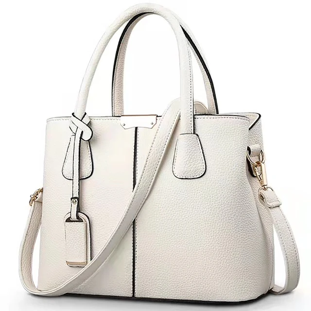 Buy MYRIAD Classic WHITE Leather Women's Shoulder Bag Elegant Pearl Accent  Side Bag for Ladies (11 x 6.5 x 2.5 Inches) Pack of 1 WHITE at Amazon.in